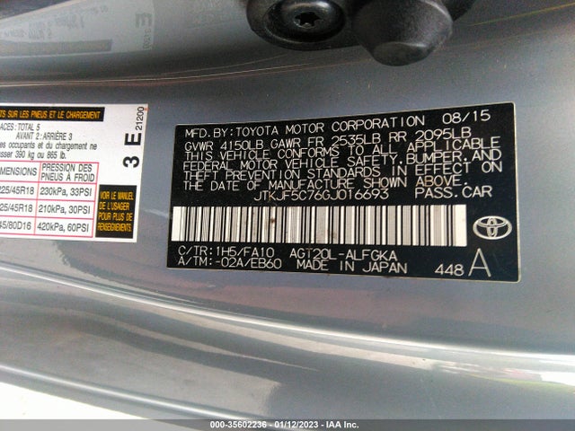 2016 Scion TC, VIN: JTKJF5C76GJ016693