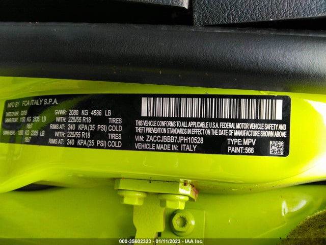 Jeep Renegade Altitude 2018 ZACCJBBB7JPH10528 Image 10