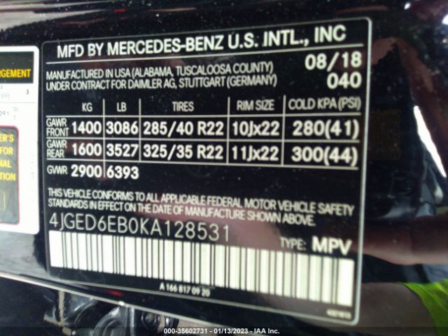 4JGED6EB0KA128531 Mercedes-Benz Gle Amg Gle 43