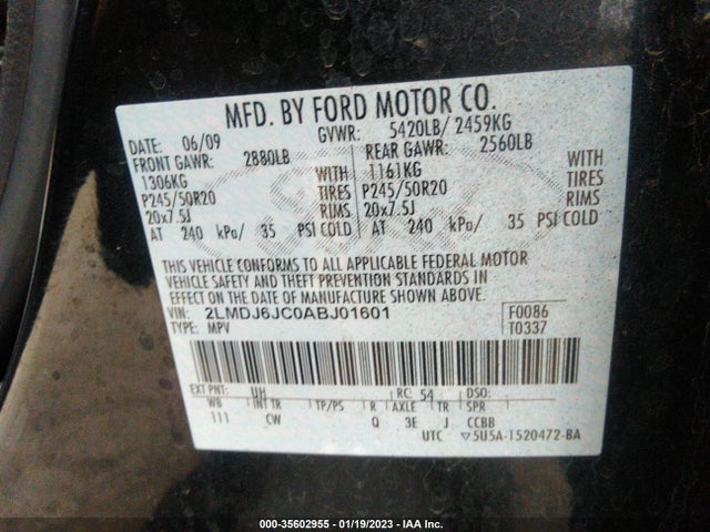 Lincoln MKX 2010 2LMDJ6JC0ABJ01601 Image 10