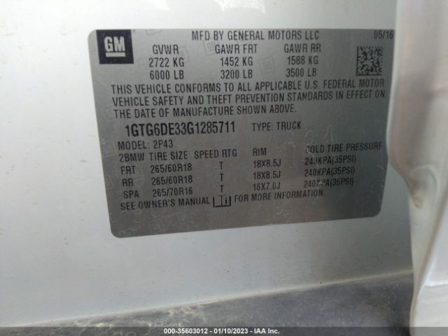 1GTG6DE33G1285711 GMC Canyon 4wd Slt