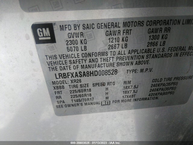2017 Buick Envision, VIN: LRBFXASA8HD008528