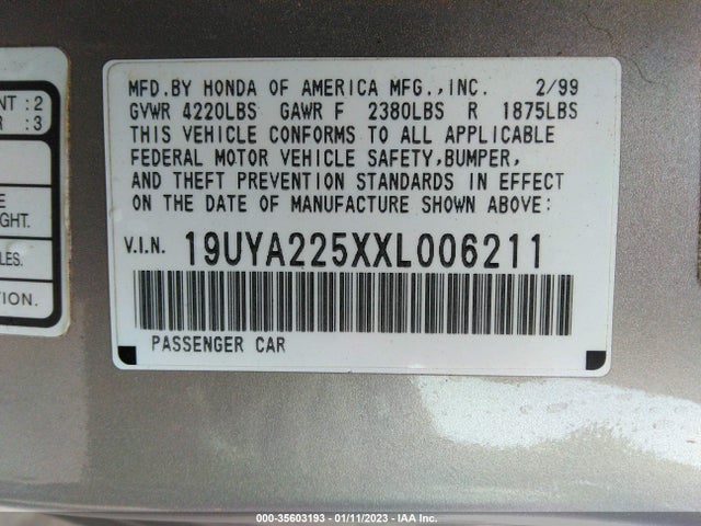 Acura CL 1999 19UYA225XXL006211 Image 10