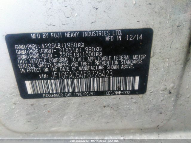 JF1GPAC64F8228423 Subaru Impreza Wagon 2.0i Premium