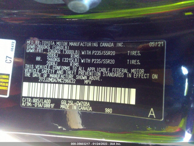 2021 Lexus RX, VIN: 2T2JZMDA7MC296632
