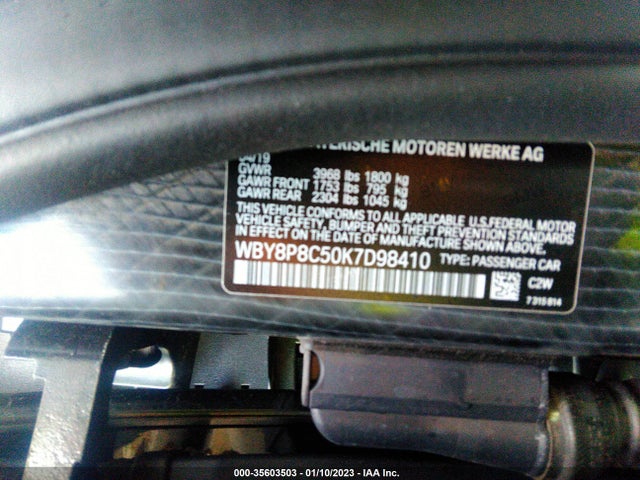 BMW I3 S 2019 аукцион фото