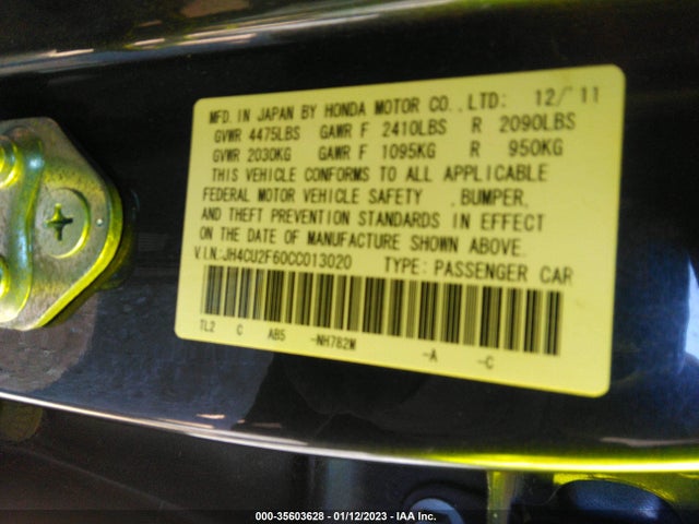 Acura Tsx Tech Pkg 2012 JH4CU2F60CC013020 Image 9