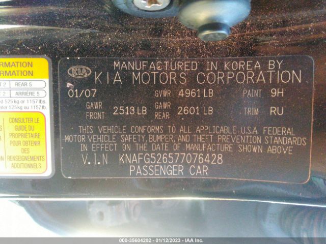 KNAFG526577076428 KIA Rondo Ex