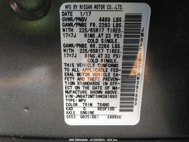 Nissan ROGUE S 2017 JN8AT2MT1HW391880 Image 9