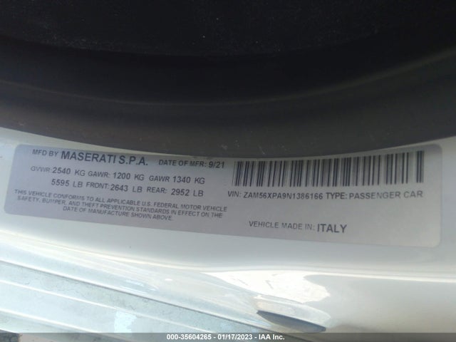 ZAM56XPA9N1386166 Maserati Quattroporte Gt