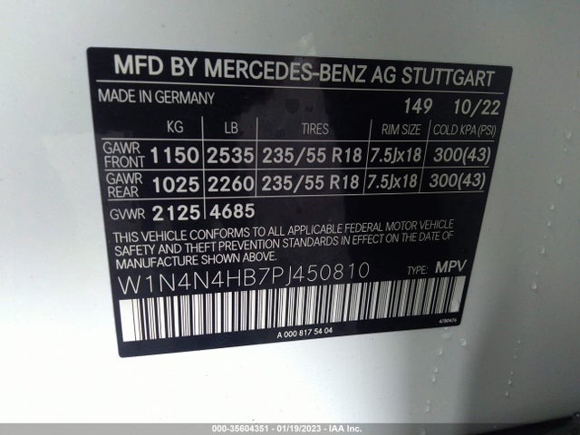 2023 Mercedes-Benz GLA-Class, VIN: W1N4N4HB7PJ450810