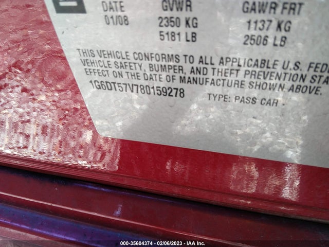 1G6DT57V780159278 Cadillac Cts Awd W/1sb