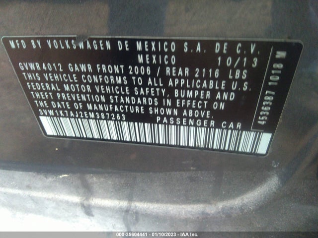 3VW1K7AJ2EM387263 Volkswagen Jetta Sedan S