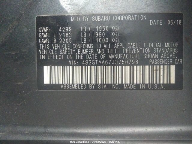 Subaru Impreza 2018 4S3GTAA67J3750798 Image 10