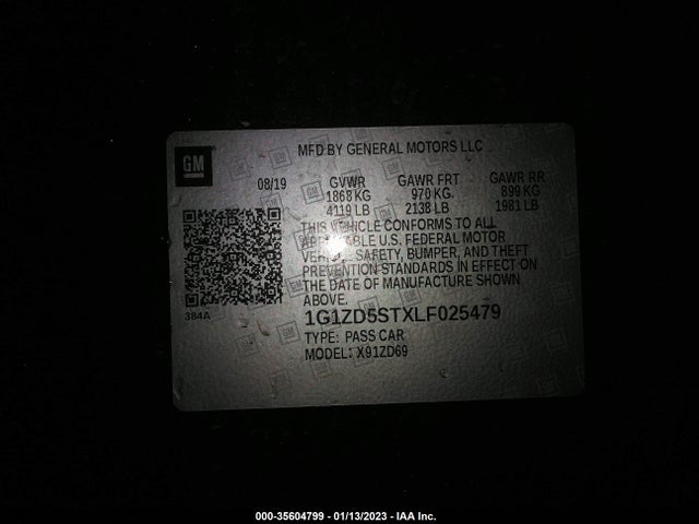 Chevrolet MALIBU LT 2020 1G1ZD5STXLF025479 Image 9