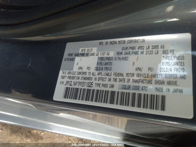 2021 Mazda 6, VIN: JM1GL1WY1M1611826