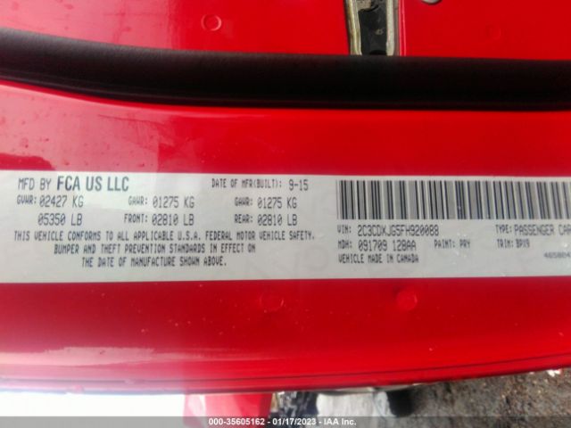 2C3CDXJG5FH920088 Dodge Charger Sxt