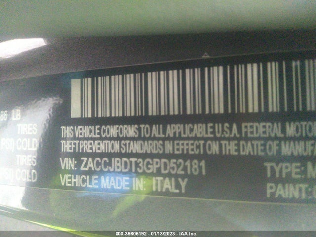 Jeep Renegade 2016 ZACCJBDT3GPD52181 Image 10