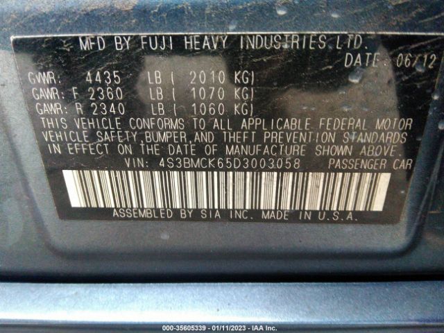 4S3BMCK65D3003058 Subaru Legacy 2.5i Limited