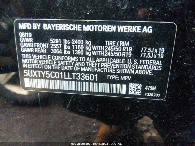 BMW X3 Xdrive30i 2020 аукцион фото