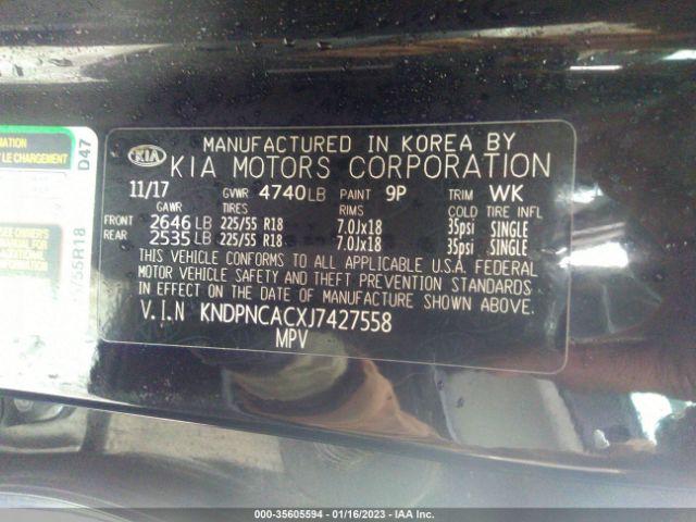 KNDPNCACXJ7427558 KIA Sportage Ex