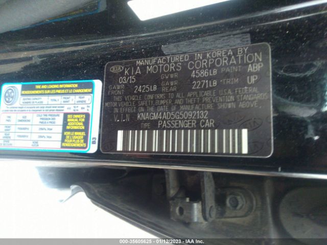 KNAGM4AD5G5092132 KIA OPTIMA HYBRID