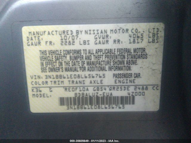 3N1BB61E08L656765 Nissan Sentra Se-r