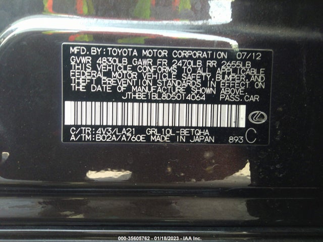 JTHBE1BL8D5014064 Lexus GS 350