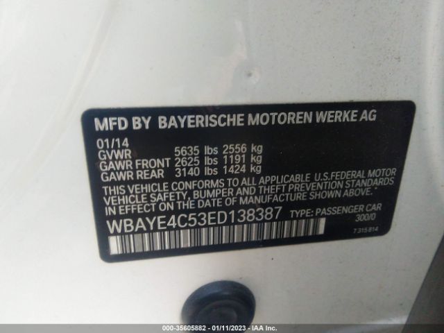 WBAYE4C53ED138387 BMW 7 Series 740li