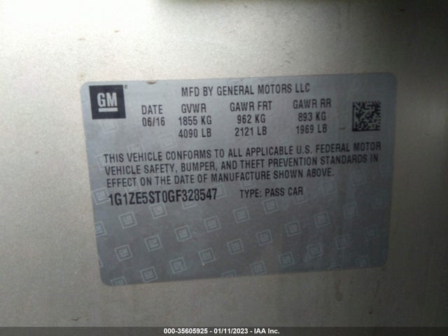 Chevrolet MALIBU LT 2016 1G1ZE5ST0GF328547 Image 10
