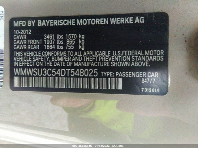 WMWSU3C54DT548025 Mini COOPER HARDTOP