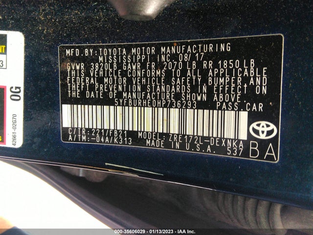Toyota Corolla L/le/xle/se 2017 5YFBURHE0HP736293 Image 10