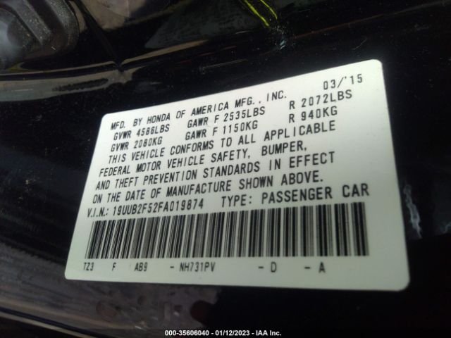19UUB2F52FA019874 Acura Tlx V6 Tech
