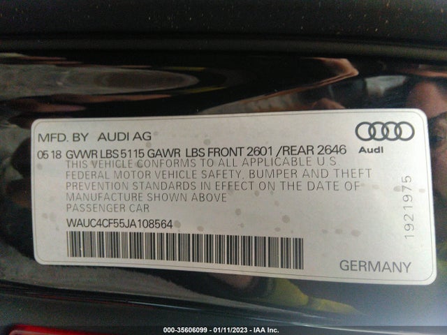WAUC4CF55JA108564 Audi S5 SPORTBACK