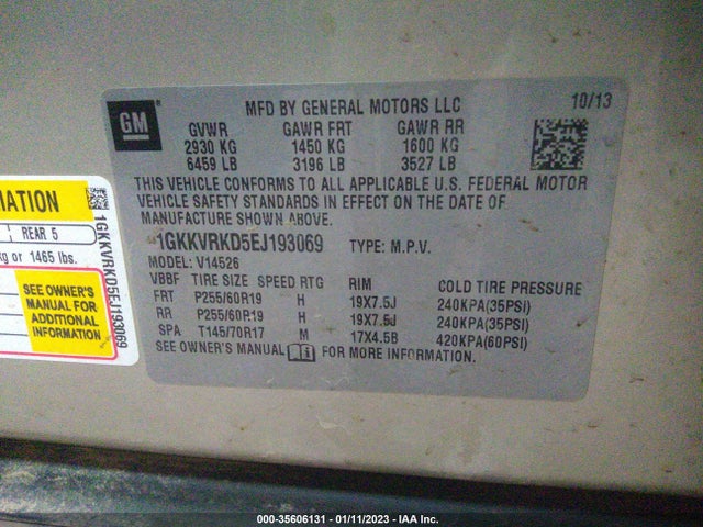 GMC ACADIA SLT 2014 1GKKVRKD5EJ193069 Image 9