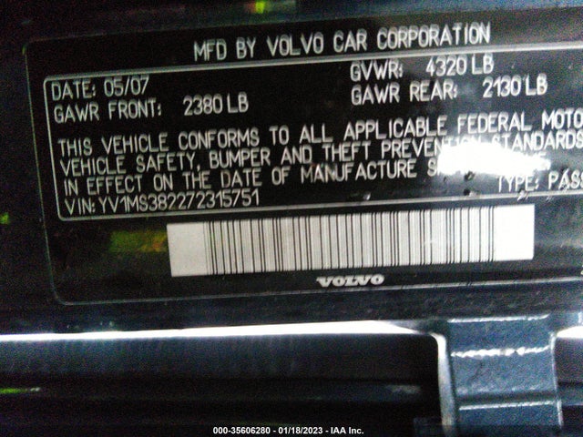 Volvo S40 2.4l 2007 YV1MS382272315751 Image 10