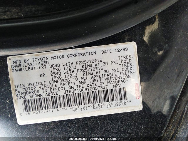 JT6GF10U9Y0057337 Lexus RX 300