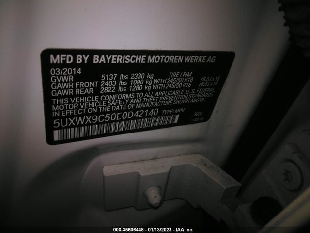 BMW X3 Xdrive28i 2014 5UXWX9C50E0D42140 Image 10