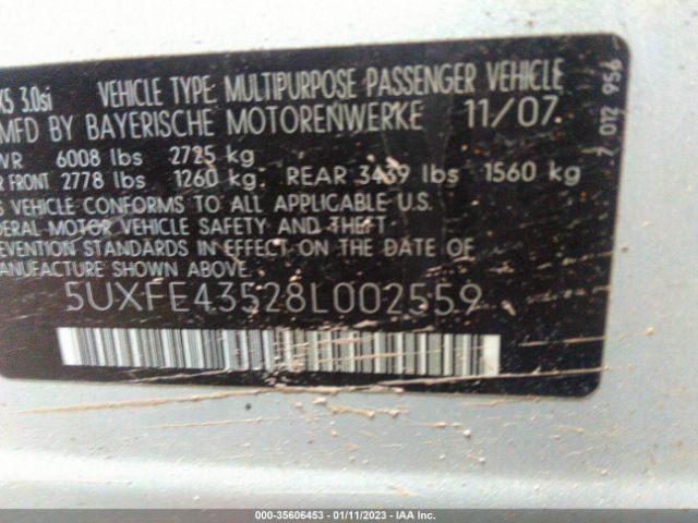 5UXFE43528L002559 BMW X5 3.0SI
