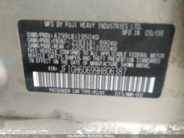 Subaru Impreza Wagon I W/premium Pkg 2009 JF1GH60699H806387 Image 10