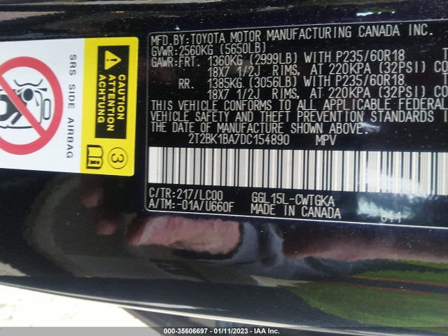 2T2BK1BA7DC154890 Lexus RX 350