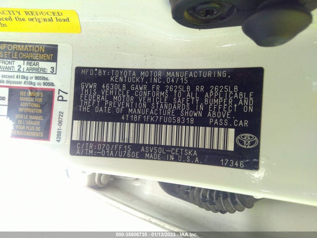 2015 Toyota Camry, VIN: 4T1BF1FK7FU058318