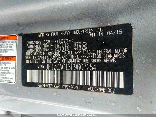 Subaru Brz Limited 2015 JF1ZCAC13F9607254 Image 11