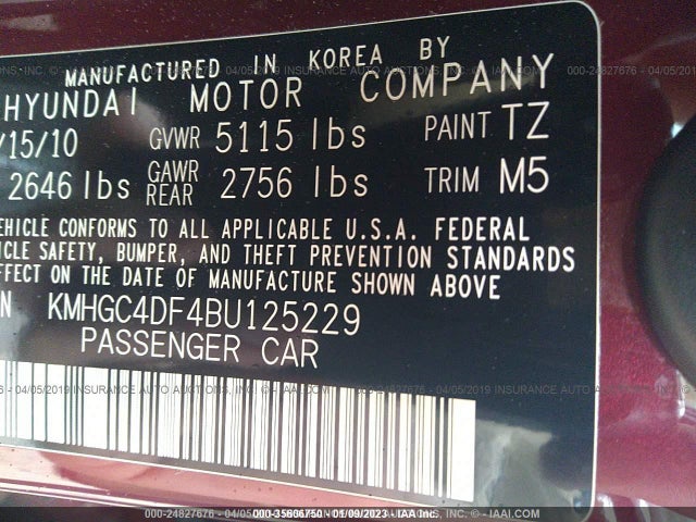 Hyundai Genesis 2011 KMHGC4DF4BU125229 Image 9