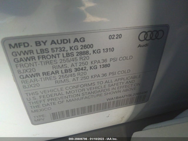 2020 Audi SQ5, VIN: WA1B4AFY9L2069496