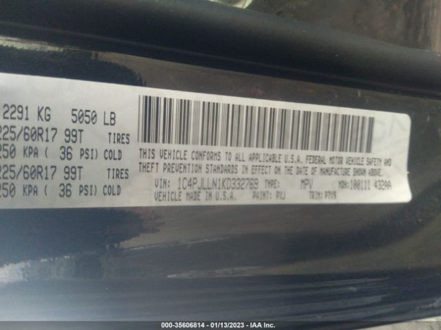 1C4PJLLN1KD332769 Jeep Cherokee Latitude Plus