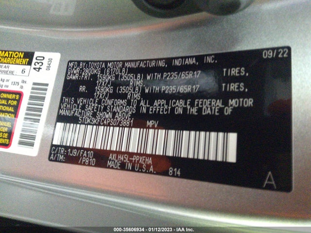 2023 Toyota Sienna, VIN: 5TDKSKFC4PS073881
