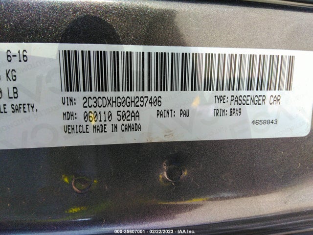 Dodge Charger Sxt 2016 2C3CDXHG0GH297406 Image 9