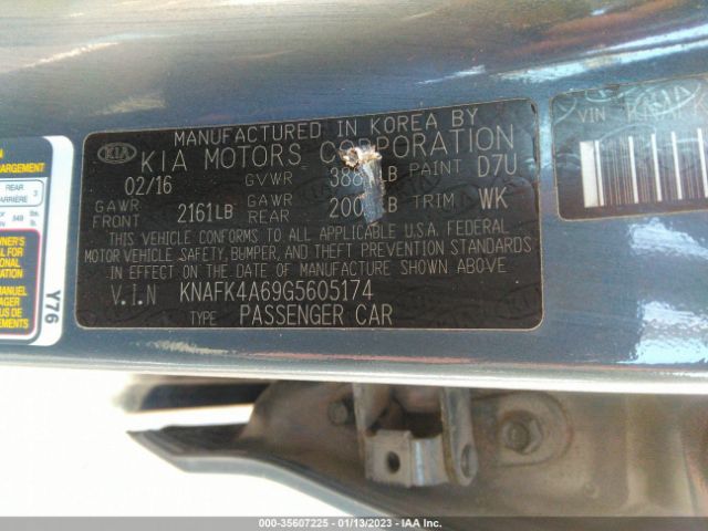 KNAFK4A69G5605174 KIA FORTE LX