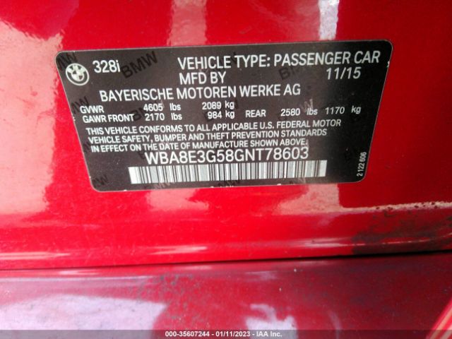 WBA8E3G58GNT78603 BMW 3 Series 328i Xdrive